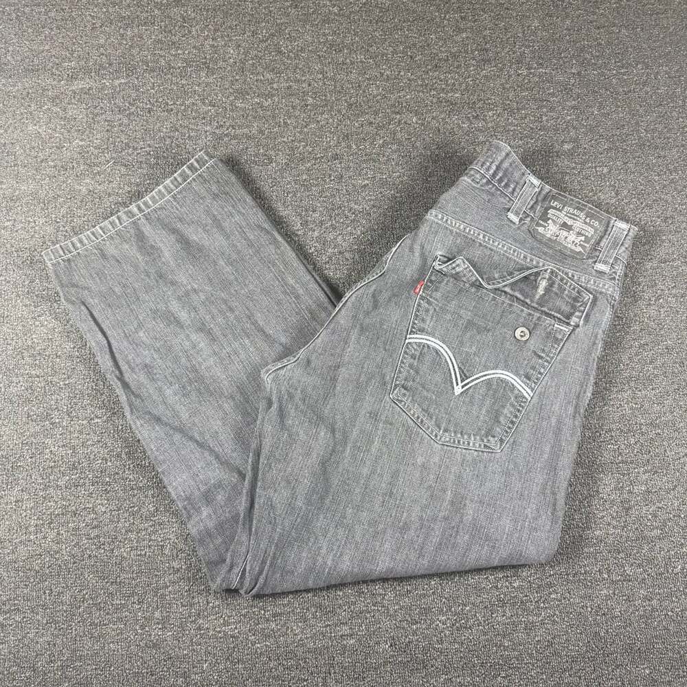 Y2K Levi's 569 Loose Straight Size 40x30 Gray Denim Flap Pocket Jeans